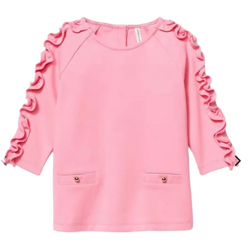Janie and Jack Ruffled Ponte Top Pink 2T